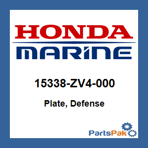 Honda 15338-ZV4-000 Plate, Defense; 15338ZV4000