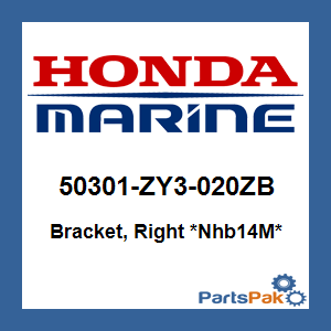 Honda 50301-ZY3-020ZB Bracket, Right *NHB14M* (Aquamarine Silver Metallic); New # 50301-ZY3-030ZB