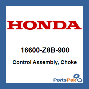 Honda 16600-Z8B-900 Control Assembly, Choke; 16600Z8B900