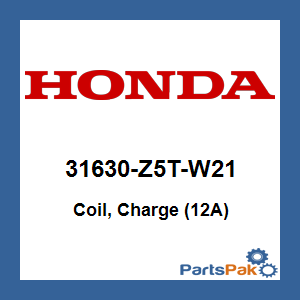 Honda 31630-Z5T-W21 Coil, Charge (12A); 31630Z5TW21