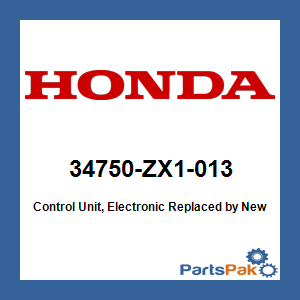 Honda 34750-ZX1-013 Control Unit, Electronic; New # 34750-ZX1-033