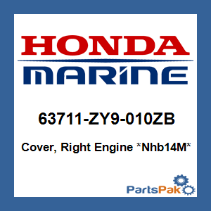 Honda 63711-ZY9-010ZB Cover, Right Engine *NHB14M* (Aquamarine Silver Metallic); 63711ZY9010ZB