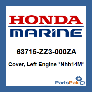 Honda 63715-ZZ3-000ZA Cover, Left Engine *NHB14M* (Aquamarine Silver Metallic); 63715ZZ3000ZA