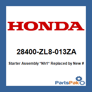Honda 28400-ZL8-013ZA Starter Assembly *NH1* (Black); New # 28400-ZL8-033ZA