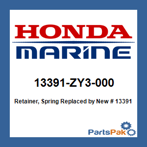 Honda 13391-ZY3-000 Retainer, Spring; New # 13391-ZY3-010