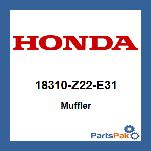 Honda 18310-Z22-E31 Muffler; 18310Z22E31