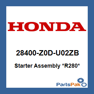Honda 28400-Z0D-U02ZB Starter Assembly *R280* (Power Red); 28400Z0DU02ZB