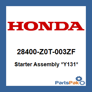 Honda 28400-Z0T-003ZF Starter Assembly *Y131*; 28400Z0T003ZF
