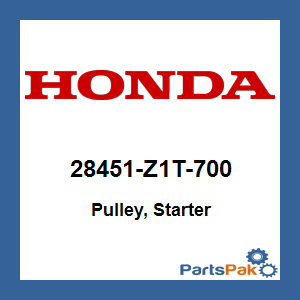 Honda 28451-Z1T-700 Pulley, Starter; 28451Z1T700
