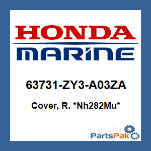 Honda 63731-ZY3-A03ZA Cover, Right *Nh282Mu* (Oyster Silver); 63731ZY3A03ZA