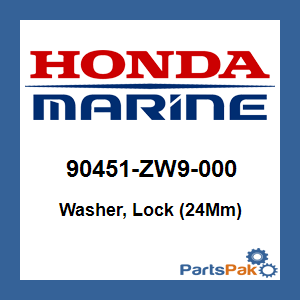 Honda 90451-ZW9-000 Washer, Lock (24Mm); 90451ZW9000