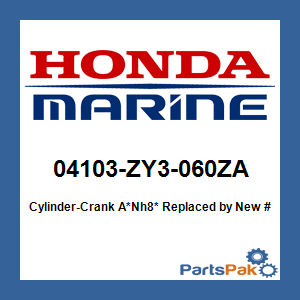 Honda 04103-ZY3-060ZA (Inactive Part)