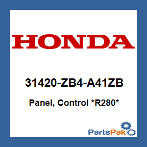 Honda 31420-ZB4-A41ZB Panel, Control *R280* (Power Red); 31420ZB4A41ZB