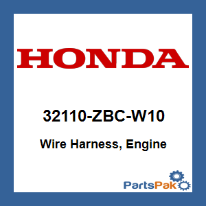 Honda 32110-ZBC-W10 Wire Harness, Engine; 32110ZBCW10