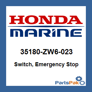 Honda 35180-ZW6-023 Switch, Emergency Stop; 35180ZW6023