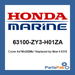 Honda 63100-ZY3-H01ZA Cover As*Nh282Mu* (Oyster Silver); New # 63100-ZY3-H02ZA