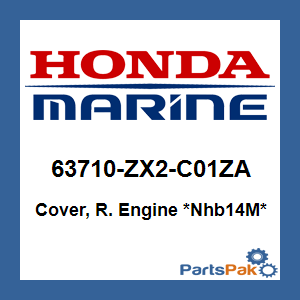Honda 63710-ZX2-C01ZA Cover, Right Engine *NHB14M* (Aquamarine Silver Metallic); 63710ZX2C01ZA