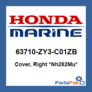 Honda 63710-ZY3-C01ZB Cover, Right *Nh282Mu* (Oyster Silver); 63710ZY3C01ZB