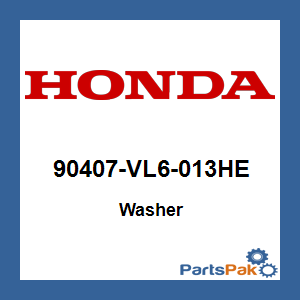 Honda 90407-VL6-013HE Washer; 90407VL6013HE