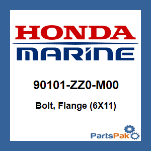Honda 90101-ZZ0-M00 Bolt, Flange (6X11); 90101ZZ0M00