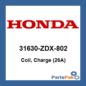Honda 31630-ZDX-802 Coil, Charge (26A); 31630ZDX802