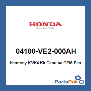 Honda 04100-VE2-000AH Harmony K3/K4 Kit; 04100VE2000AH