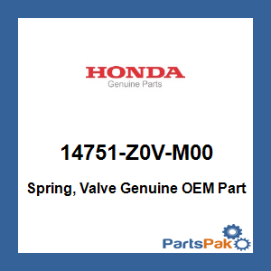 Honda 14751-Z0V-M00 Spring, Valve; 14751Z0VM00