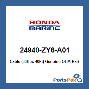 Honda 24940-ZY6-A01 Cable (33Hpc-40Ft); 24940ZY6A01