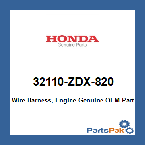 Honda 32110-ZDX-820 Wire Harness, Engine; 32110ZDX820