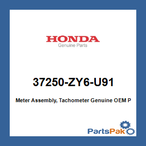 Honda 37250-ZY6-U91 Meter Assembly, Tachometer; 37250ZY6U91