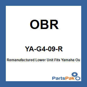 OBR YA-G4-09-R; Remanufactured Lower Unit Fits Yamaha Outboard 4-Cylinder Vf150 150 HP 2012-Up 4-Stroke (20-inch shaft) Blue