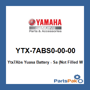 Yamaha YTX-7ABS0-00-00 Ytx7Abs Yuasa Battery - Sa (Not Filled With Acid); YTX7ABS00000