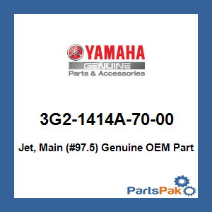 Yamaha 3G2-1414A-70-00 Jet, Main (#97.5); 3G21414A7000