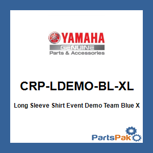 Yamaha CRP-LDEMO-BL-XL Long Sleeve Shirt Event Demo Team Blue XL; CRPLDEMOBLXL