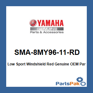 Yamaha SMA-8MY96-11-RD Low Sport Windshield Red; SMA8MY9611RD