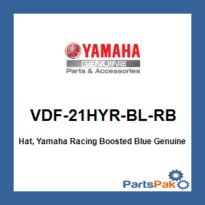 Yamaha VDF-21HYR-BL-RB Hat, Yamaha Racing Boosted Blue; VDF21HYRBLRB