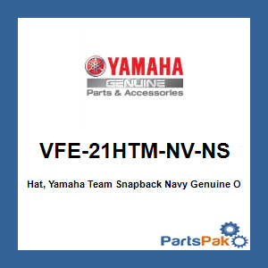 Yamaha VFE-21HTM-NV-NS Hat, Yamaha Team Snapback Navy; VFE21HTMNVNS
