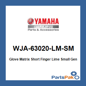 Yamaha WJA-63020-LM-SM Glove Matrix Short Finger Lime Small; WJA63020LMSM