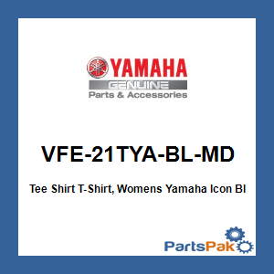 Yamaha VFE-21TYA-BL-MD Tee Shirt T-Shirt, Womens Yamaha Icon Blue Medium; VFE21TYABLMD