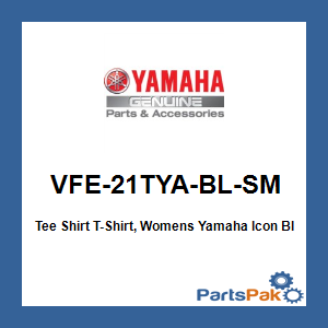 Yamaha VFE-21TYA-BL-SM Tee Shirt T-Shirt, Womens Yamaha Icon Blue Small; VFE21TYABLSM