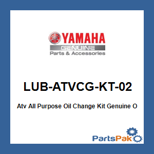 Yamaha LUB-ATVCG-KT-02 Atv All Purpose Oil Change Kit; LUBATVCGKT02
