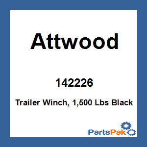 Attwood 142226; Trailer Winch, 1,500 Lbs Black