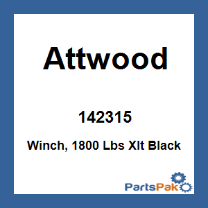 Attwood 142315; Winch, 1800 Lbs Xlt Black