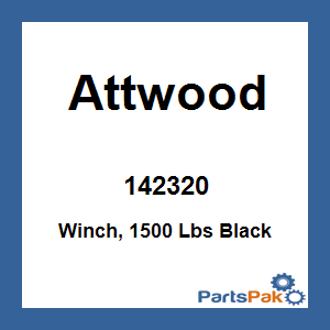 Attwood 142320; Winch, 1500 Lbs Black