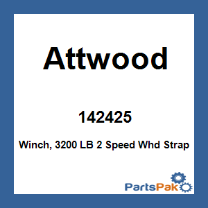 Attwood 142425; Winch, 3200 LB 2 Speed Whd Strap