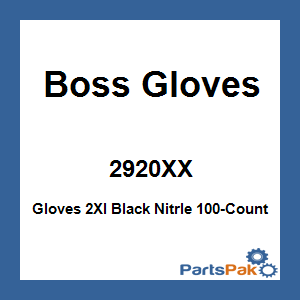 Boss Gloves 2920XX; Gloves 2Xl Black Nitrle 100-Count