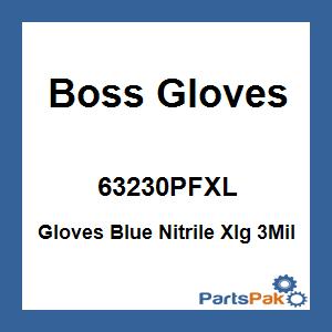 Boss Gloves 63230PFXL; Gloves Blue Nitrile Xlg 3Mil
