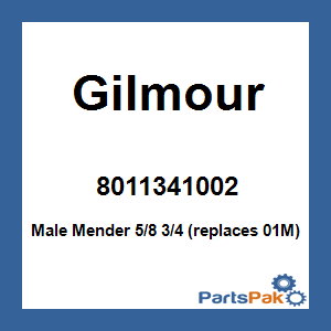 Gilmour 8011341002; Male Mender 5/8 3/4 (replaces 01M)