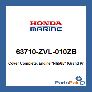 Honda 63710-ZVL-010ZB Cover Complete, Engine *Nh565* (Grand Prix White); 63710ZVL010ZB