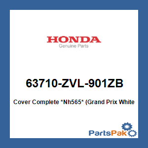 Honda 63710-ZVL-901ZB Cover Complete *Nh565* (Grand Prix White); 63710ZVL901ZB